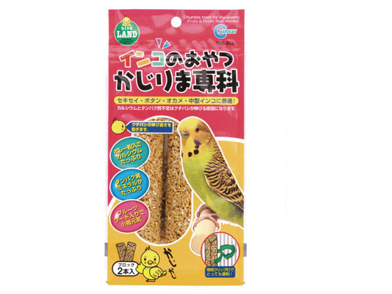●内容量：１パック（２本）●原材料：ムキエン麦・国産かきから・卵黄入ビスケット・バードビスケット・オリゴ糖・フルーツスライス・ニガーシード・各種ビタミン・ミネラル類・穀類他●保証成分：蛋白質１０ｇ、脂
