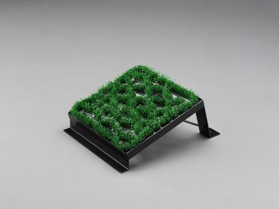 ●泥落としマット（ベース付）●置台サイズ：２３５（Ｗ）×３８０（Ｄ）×１５０（Ｈ）ｍｍ●マットサイズ：２２５×２６５ｍｍ●マット厚み：４０ｍｍ●材質：ブラシ：再生ＰＥＴ１００％、置台：スチール●毛足の