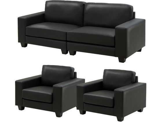 ●品番：GDX-S-FW-BK●カラー：ブラック●サイズ：【３人掛け】幅１９６０×奥行８００×高さ７３０（座面高３８０）ｍｍ、【１人掛け】幅９８０×奥行８００×高さ７３０（座面高３８０）ｍｍ●重量／【