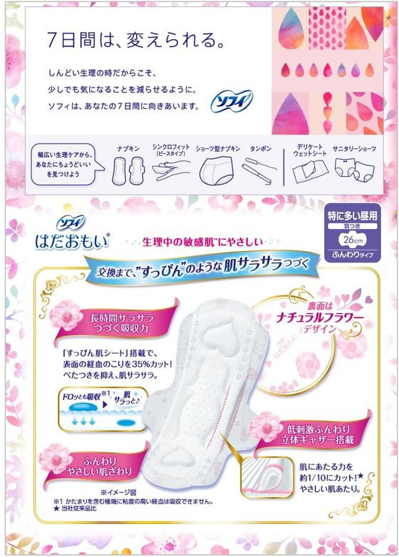 最大63%OFFクーポン ユニ チャーム ソフィ はだおもい 特に多い昼用 260 羽つき 26枚入 ナプキン 大容量 ファミリーパック 