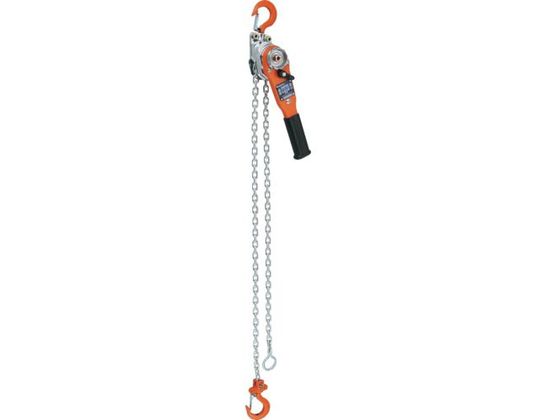 ●型番：TLH-050●定格荷重（t）：0．5 ●標準揚程（m）：1．5 ●フック間最小距離（mm）：260 ●レバー長さ（mm）：267●自動空転式 ●手引力（N）：294 ●チェン線径（mm）：4