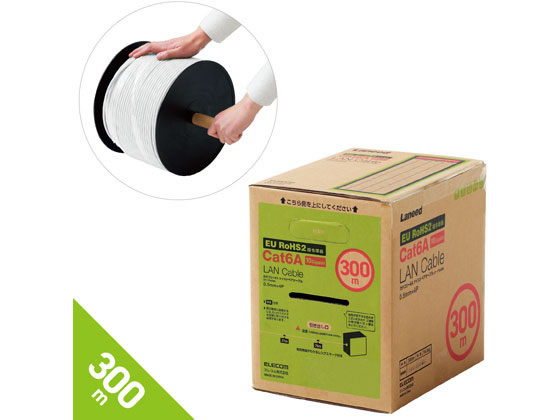 エレコム LANケーブル CAT6A ドラム 300m LD-GPAL WH300RS 通販
