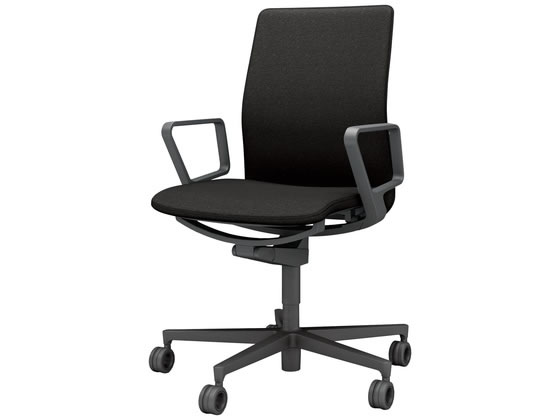 ●品番：Ｃ０１−Ｂ１５１ＣＵ−ＢＥ６Ｅ６４●カラー／［本体］ブラック［張地］ブラック●外寸法／幅６８０×奥行５７０×高さ９０５〜９９５ｍｍ●座面寸法／幅４８０×奥行４５０ｍｍ●肘内間／幅４９０ｍｍ●肘