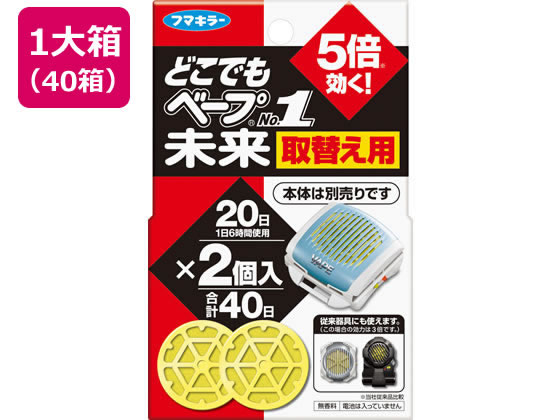 ●取替え用●内容：２０日用×２個入（電池は入っていません）●適用害虫：ユスリカ、チョウバエ●無香料●対応本体：どこでもベープＮｏ．１未来／どこでもベープＮｏ．１ＮＥＯ／どこでもベープＮｏ．１●注文単位