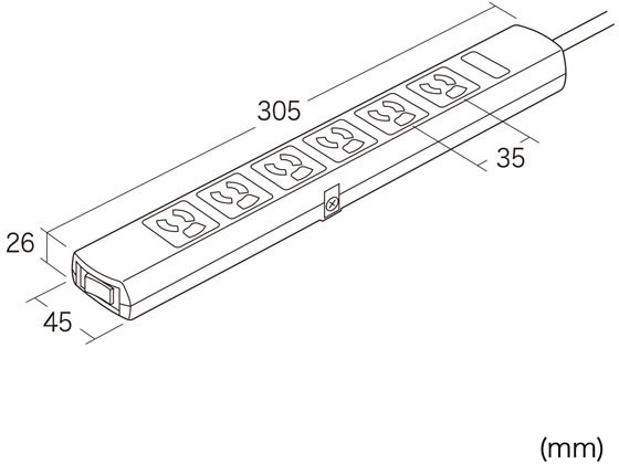 サンワサプライ 電源タップ 3P・6個口・5m TAP-36MG-5 通販
