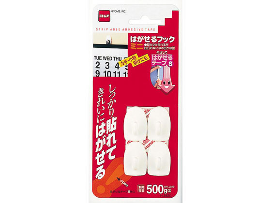 ●サイズ：約２．２×１．６×高さ３．２ｃｍ ●材質：本体／ＡＢＳ樹脂、合成ゴム系粘着剤●耐荷重：５００ｇ●注文単位：１セット（４個）