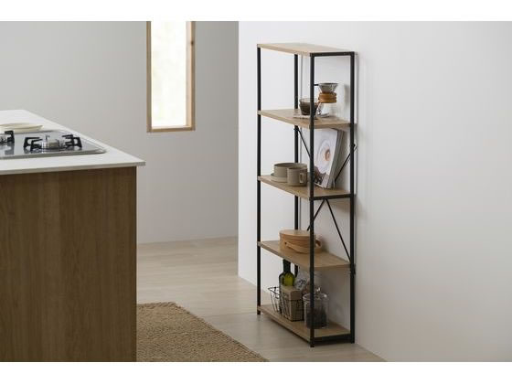 アイリスオーヤマ スリムラック ナチュラル／ブラック HSR-625 通販