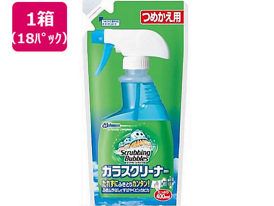 ●仕様：つめかえ●用途：ガラス類／窓・鏡・ガラスケース・自動車のガラスなど、その他／サッシ・電気製品・照明器具のカサ・飾り棚・冷蔵庫外面など●液性：弱アルカリ性●内容量：４００ｍＬ●注文単位：１箱（１