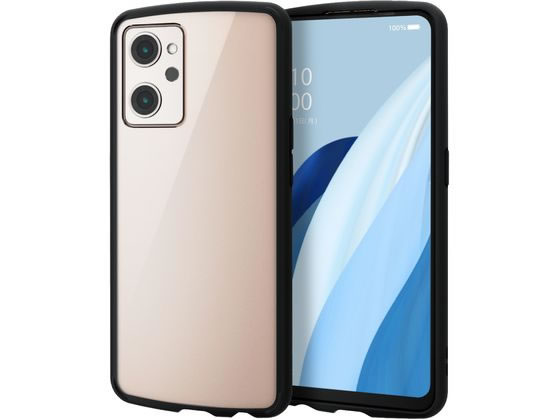 エレコム OPPOReno7A ケース TOUGH SLIM LITE フレームカラー ブラック  
