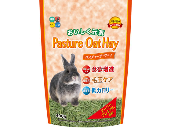●内容量：４００ｇ●原材料：オーストラリア産オーツヘイ●栄養成分：粗たん白質８．０％以上、粗脂肪１．５％以上、粗繊維３３．０％以下、粗灰分６．０％以下、水分１２．０％以下毎日適量を与えてください。ラビ