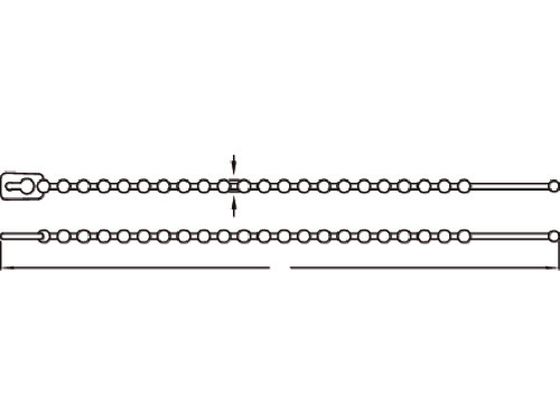 TRUSCO ノットタイ 幅2.2mm×103mm最大結束φ25 (100本入) TRTV-100