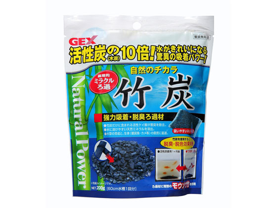 ●材質：竹炭●諸注意：・魚病薬などの薬品類をご使用の際は、本製品が有効成分を吸着してしまいますのでご注意ください・ろ過材の交換と水換えは別々におこなってください。同時に行うと水質が急変し、飼育魚に悪影