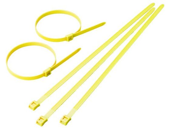 TRUSCO カラーインラインケーブルタイ黄9.0×255最大74 100本入 TFCVR