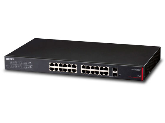 バッファロー レイヤー2 Giga PoE スマートスイッチ 24ポート BS-GS2024P | Forestway通販フォレストウェイ