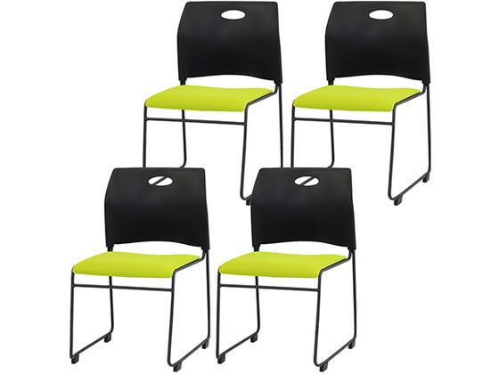 Netforce スタッキングチェア 4脚 完成品 BKGN Rap-SC-S4-BKGN 通販