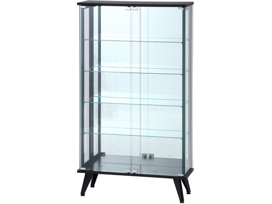 不二貿易 ガラスディスプレイラック 5段 ブラック 98883 通販