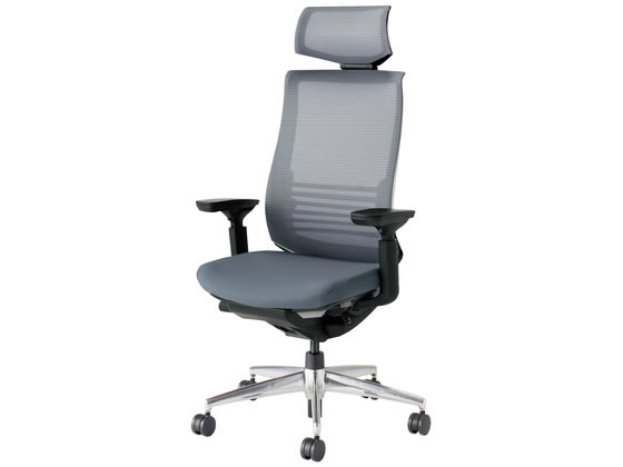 ●品番：ＣＲ−Ａ２８３５Ｅ６ＧＭＥ３−ＷＮＮ●カラー／本体：ブラック、背・座：ソフトグレー●外寸法／幅６８０×奥行５８０〜８３５×高さ１２００〜１２９０ｍｍ●座面寸法／幅５００×奥行４００〜４５０ｍｍ