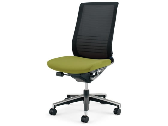 ●品番：ＣＲ−ＧＡ２５０２Ｅ６ＧＭＱ３−Ｗ●カラー／本体・背：ブラック、座：リーフグリーン●外寸法／幅〜６８０×奥行６０５〜８４５×高さ９８５〜１０７５ｍｍ●座面寸法／幅５００×奥行４１０〜４６０ｍｍ