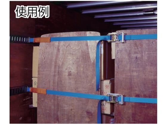 TESAC ラッシングベルト(ベルト荷締機)ラチェットバックル式アイタイプ