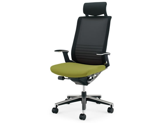 ●品番：ＣＲ−ＧＡ２５０５Ｅ６ＧＭＱ３−Ｖ●カラー／本体・背：ブラック、座：リーフグリーン●外寸法／幅〜６８０×奥行６１０〜８８０×高さ１１４５〜１２３５ｍｍ●座面寸法／幅５００×奥行４１０〜４６０ｍ