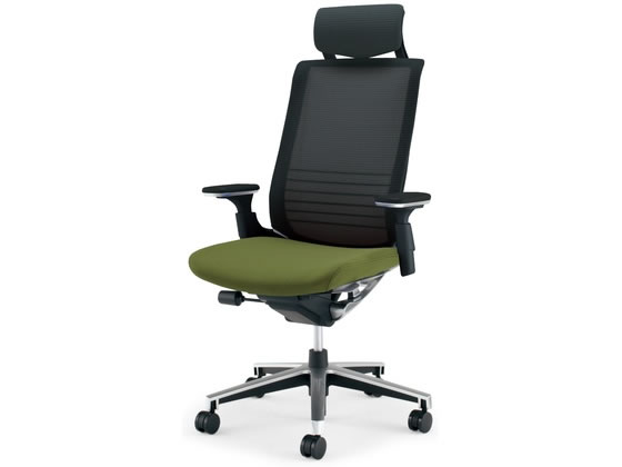 ●品番：ＣＲ−ＧＡ２５１５Ｅ６ＧＭＱ５−Ｗ●カラー／本体・背：ブラック、座：オリーブグリーン●外寸法／幅６８５〜６９５×奥行６１０〜８８０×高さ１１４５〜１２３５ｍｍ●座面寸法／幅５００×奥行４１０〜