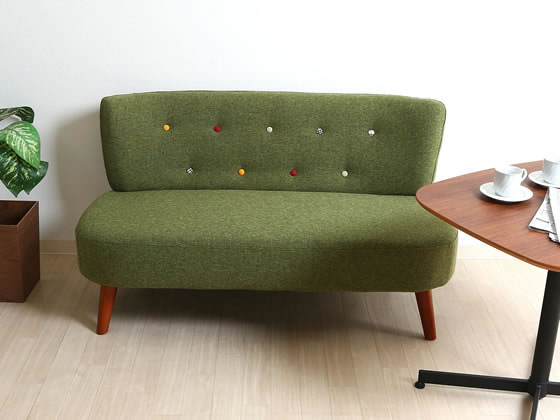 不二貿易 ソファ 2人掛け デイジー W1230 グリーン 34263 通販