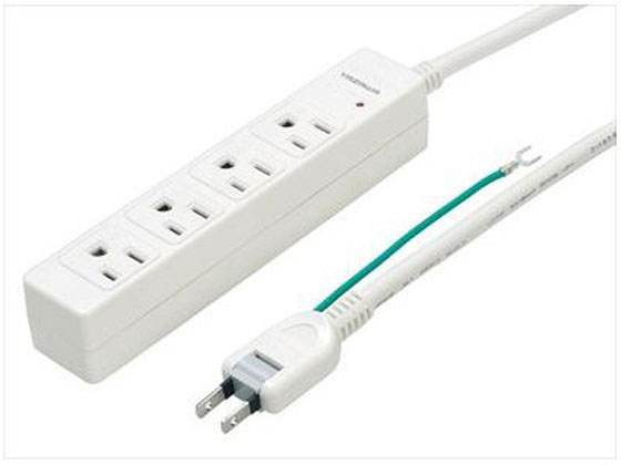 ●カラー：白●個口数：４●コード長（ｍ）：２●最大サージ電圧（Ｖ）：６０００●制限電圧（Ｖ）：６５０●定格入力：１２５Ｖ１５Ａ合計１５００Ｗまで●本体サイズ（ｍｍ）：Ｗ３５×Ｈ１９０×Ｄ３５●本体重量