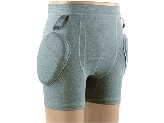 ●規格：男性用●サイズ：Ｌ●色：グレー●材質：パンツ本体／綿９５％・ポリウレタン５％（ベア天竺）、クッション部分／ポリエステル１００％（側地）・スチレン系エラストマー（中身）●洗濯方法：洗濯可／脱水可