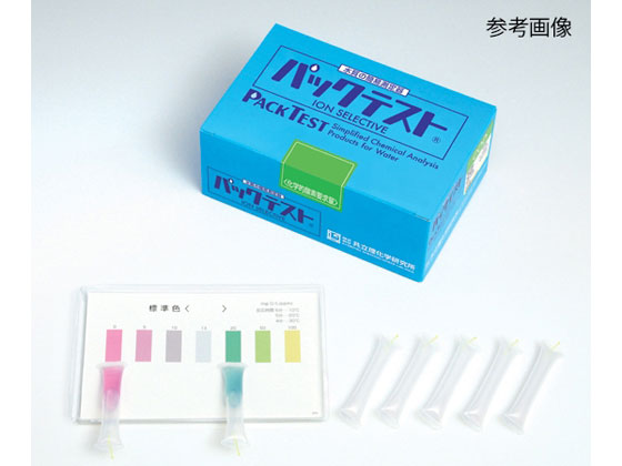 ●測定項目：塩化物（３００）●測定回数：４０●簡易水質検査器具●測定原理：硝酸銀比色法●測定目盛：２００以下、２５０付近、３００以上 ｍｇ／Ｌ●測定時間：１０ 秒●内容：チューブ ４０本（５本入りラミ
