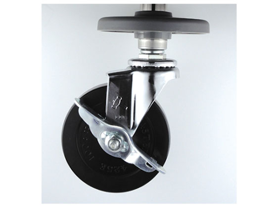 ●車輪径：１００ｍｍ●取付高：１２６ｍｍ●材質：導電性ゴム車 ストッパー付●スチール金具●許容荷重：５０ｋｇ●ねじ径：ＵＮＦ１／２×２０山●製造国：日本●生産国：日本