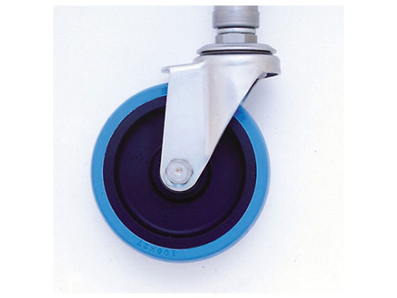 ●車輪径：１００ｍｍ●取付高：１２６ｍｍ●材質：制電性ウレタン車●ステンレス金具●許容荷重：５０ｋｇ●ねじ径：ＵＮＦ１／２×２０山●製造国：日本●生産国：日本