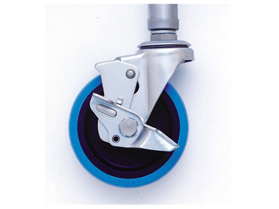 ●車輪径：１００ｍｍ●取付高：１２６ｍｍ●材質：制電性ウレタン車 ストッパー付●ステンレス金具●許容荷重：５０ｋｇ●ねじ径：ＵＮＦ１／２×２０山●製造国：日本●生産国：日本