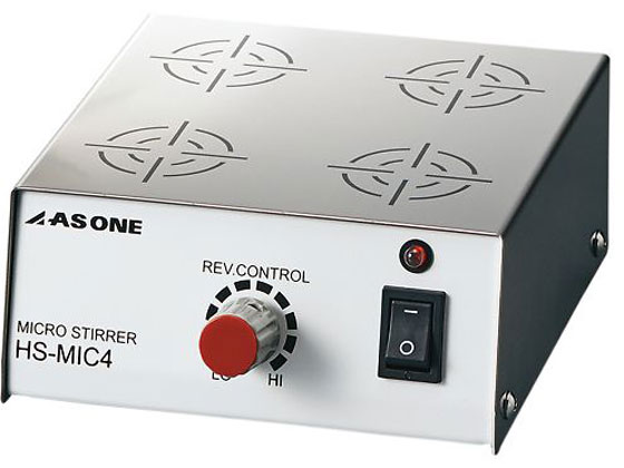 ●撹拌容量（ｍＬ）：１００×４●サイズ（ｍｍ）：１２０×１２８×６０●回転数：３００〜１５００ｒｐｍ●モーター：ＤＣブラシモーター（交換可）●マグネット：ネオジム磁石（０．４１Ｔ）●天板材質：ＳＵＳ３