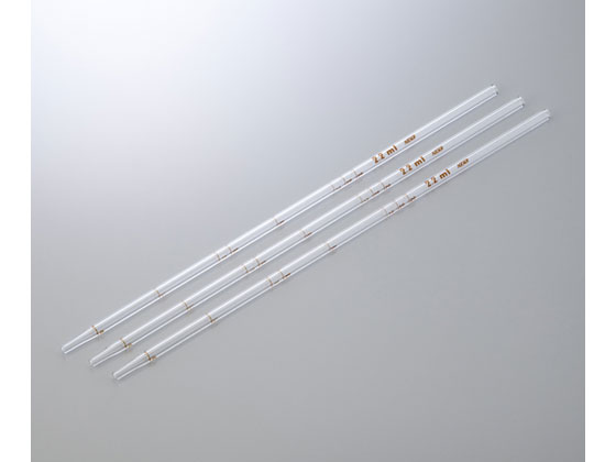 ●中間目盛●型番：Ｎ−０４５●容量（ｍＬ）：２．２●材質：硬質ガラス●全長：３２５±５ｍｍ●目盛：０・０．５・１・１．１・１．５・２・２．１・２．２●生産国：日本