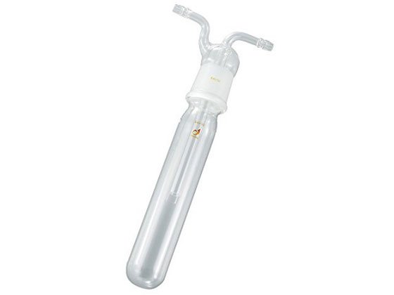 ●材質：硼珪酸ガラス−１●接続口（内径×外径）：φ９．６ｍｍ×φ１２ｍｍ（ニップル）●トラップ（ｍｍ）：φ５０×２５０（１２５）※１●全長（ｍｍ）：１３５×３６０●※１（）は捕集部分です。●型番：ＶＳ