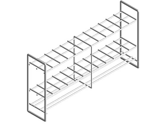 ●材質：ステンレス（ＳＵＳ３０４）●オートクレーブ可能●配列／角穴（ｍｍ）：２×１２／２０●棚高（ｍｍ）：９０●エコノミータイプ●適合チューブ（ｍｍ）：φ１８●生産国：日本
