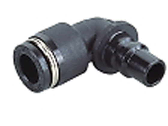 ●使用流体：空気●最高使用圧力：０．９ＭＰａ●使用真空圧力：−１００ｋＰａ●使用温度範囲：０〜６０℃（凍結なきこと）●ＲｏＨＳ対応●１５シリーズ プラグ●形状：エルボワンタッチ継手タイプ●接続サイズ（