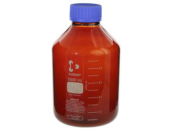 ●入数：１個●容量：５Ｌ●胴外径（ｍｍ）：１８２●高さ（ｍｍ）：３１１●口内径φ（ｍｍ）：６５●材質：キャップ：ポリプロピレン、液切リング：ポリプロピレン、瓶本体：ほうけい酸ガラス●ねじ規格：ＧＬＳ−