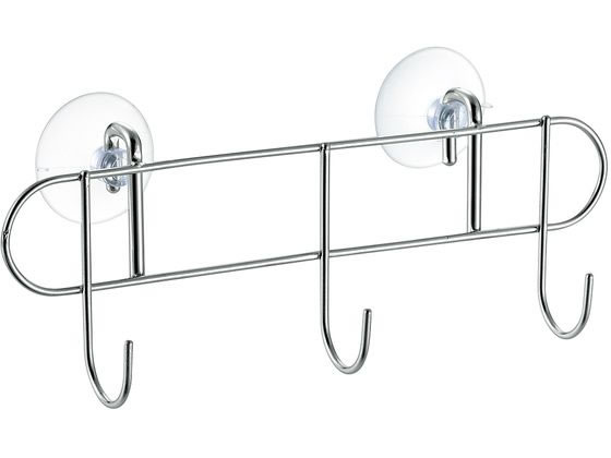 ●製品サイズ（ｍｍ）：１８０ｘ４５ｘ７５●生産地：本体／中国、吸盤／日本●材質：本体／ステンレス鋼、吸盤／塩化ビニル樹脂（耐熱温度８０℃）、ボール／合成ゴム（耐熱温度８０℃）●耐荷重：１０００ｇ（メー