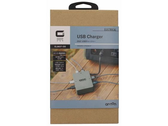 ●入力：ＤＣ１２Ｖ電源専用●出力：ＵＳＢＴｙｐｅ−Ａ、２．４Ａ×２口、１Ａ×４口、合計６口●最大合計出力：４２Ｗ●使用可能温度範囲：−１０〜６０℃●保護回路：サージ保護、過電流保護、高温時保護●急速充