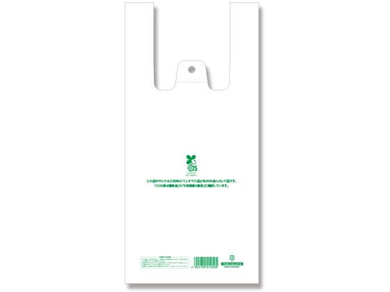 ●素材：ＨＤＰＥ＋バイオマス２５％乳白原反●１袋サイズ：厚０．０１２×幅１８０／全体幅２９０×高３８０ｍｍ（マチ：１１０ｍｍ）●１袋重量（ｇ）：２．１３６●乳白色●東日本１２号／西日本３０号に準じた規