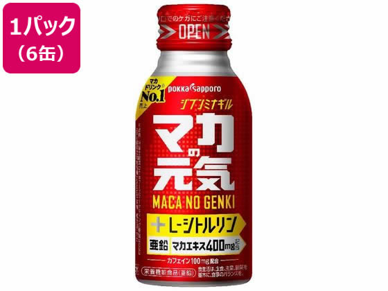ポッカサッポロ マカの元気ドリンク ボトル缶 100mL×6本 通販