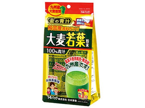 ●内容量：3g×14パック●原材料／成分／素材／材質大麦若葉粉末●栄養成分【1パック（3g）あたり】エネルギー：8.8kcal、たんぱく質：0.9g、脂質：0.2g、糖質：0.2g、食物繊維：1.3g