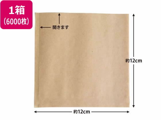 ●注文単位：１箱（２００枚×３０袋）●材質：未晒クラフト紙（内面ポリエチレンラミネート）●寸法：１２ｃｍ角●日本製 ※食品包装資材専用のクリーンルーム環境にて製造しております。