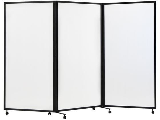 Netforce 三連折畳みパーテーション W2700 ホワイトボード ブラック スクリーン パーティション 間仕切り