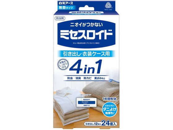 ●引き出し・衣装ケース用●引き出し１２段分●無香タイプ●有効期間：使用開始後約１年間（防虫効果）※温度、収納容器、使用状態などで有効期間は一定しません。●成分：プロフルトリン（ピレスロイド系）、フェノ