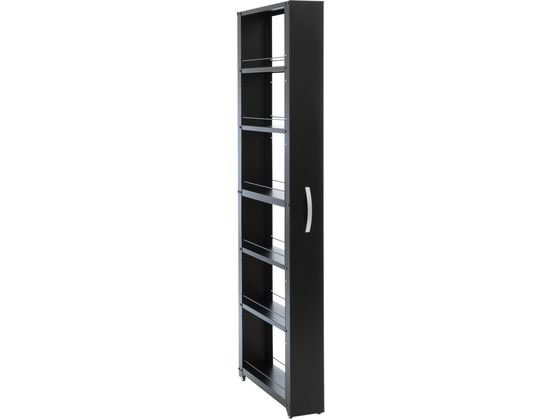 ●色：ブラック●商品サイズ：（約）１５．６×奥行約５７．７×高さ約１６５．４ｃｍ●材質：本体／スチール（粉体塗装）、ガード／スチール丸棒（粉体塗装）、取っ手／ＡＢＳ樹脂、ネジキャップ／ポリエチレン、キ