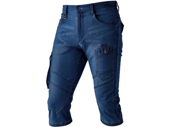 ●ワークウェア（カーゴパンツ）●綿９３％、ポリエステル５％、ポリウレタン２％●色：インディゴブルー●サイズ：Ｍ●サイズ詳細データ：ウエスト８０ｃｍ・ヒップ１０１ｃｍ・股上２４ｃｍ・股下４５．５ｃｍ●サ