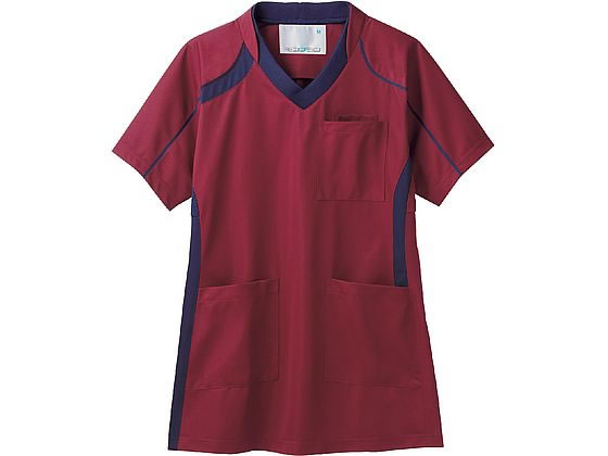 住商モンブラン スクラブ 兼用 半袖 ワイン／ネイビー M MS301-0609